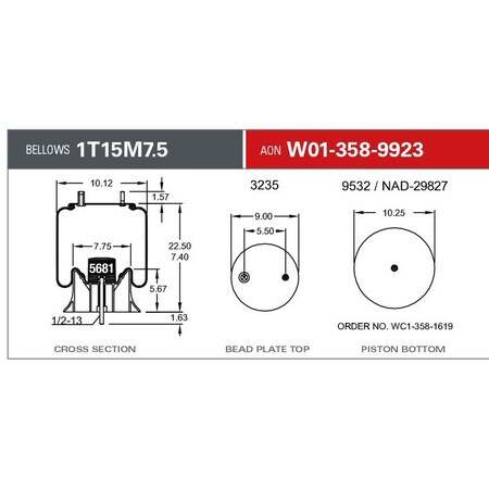 Firestone Air Spring, Suspension, Carton Qty 8 W013589923